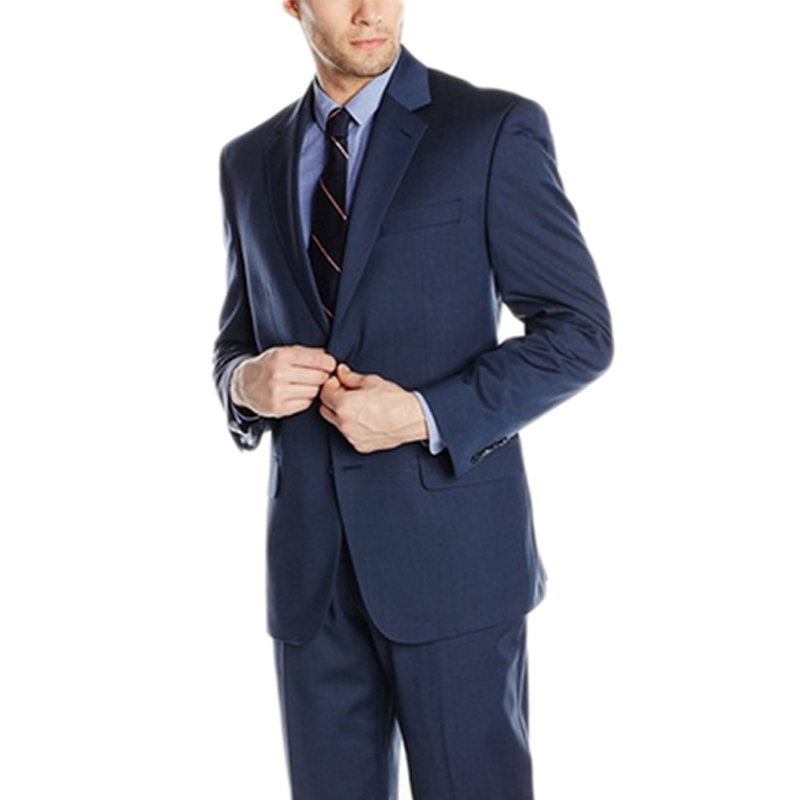 

Two Piece Navy Blue Wedding Formal Men Suits 2018 Notched Lapel Two Button Custom Made Business Groom Tuxedos (Jacket + Pants, Yellow
