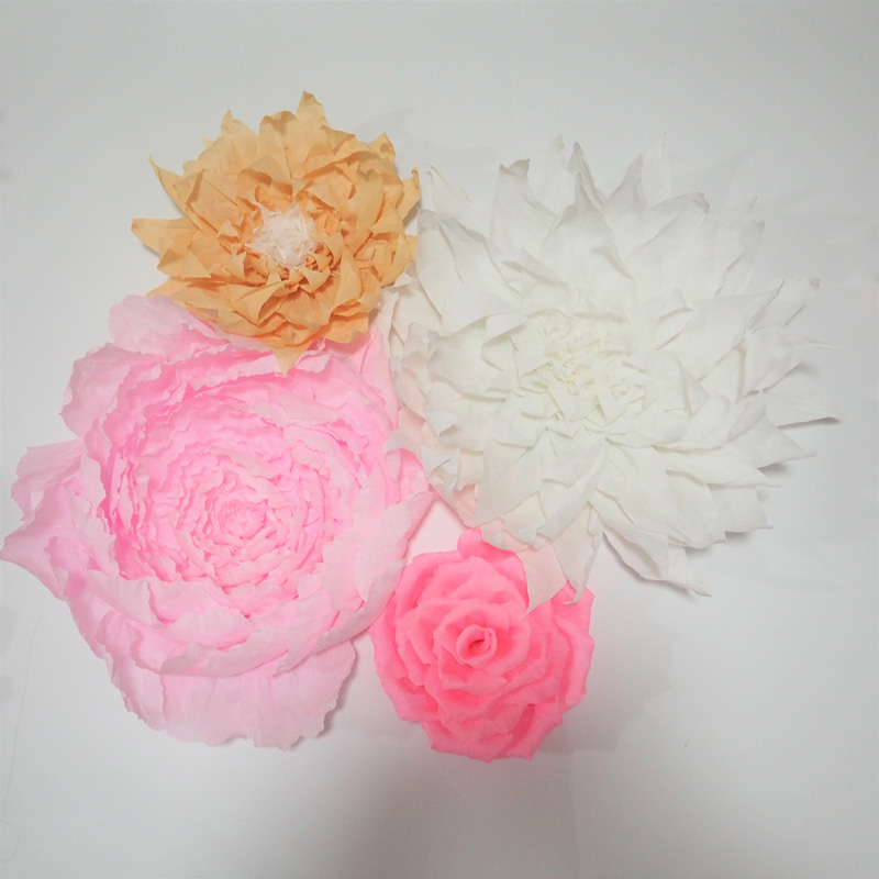 

Giant Crepe Paper Flowers 4PCS For Wedding & Event Backdrop Decor Baby Nursery Baby Shower Bridal Shower Living Room Deco