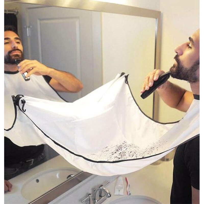 

1 PC Beard and Mustache Catcher Apron Cape Bib for shave with Suction Cups Attach to Mirror for Bearded 120*75 CM