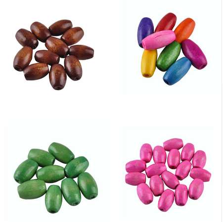 

LNRRABC Fashion New ! 10*6MM Handmade Colored Natural Wood Beads For DIY Fashion Jewelry Making 150 pcs/lot