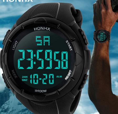 

Luxury Sports Watch Men Digital Silicone fashion Sport LED Waterproof Wrist Watches Men Masculino For Gifts, Slivery;brown