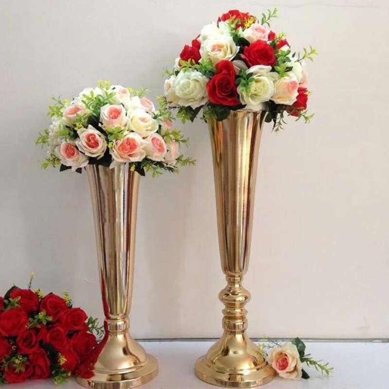 

sliver Tabletop Vase Metal Flower Vase Table Centerpiece For Mariage Metal Flowers Vases For Wedding Decoration, Gold