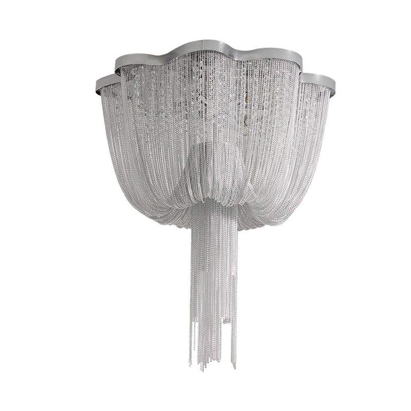 

Luxury Tassels Aluminum Chain Ceiling Lamp Stainless Steel Chain Crystal Chandeliers Led Lamps for Living Room Bedroom
