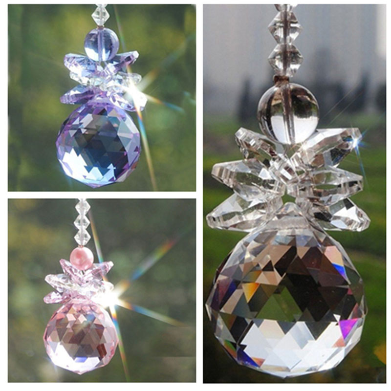 

5PCS Glass Crystal Feng Shui Suncatcher 40mm Ball Prism Pendant Hanging Chandelier Decor Wedding Window Ornament