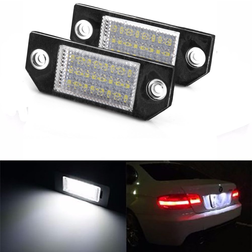 

2Pcs No Error LED Number License Plate Light Lamp For Ford Focus MK2/C-Max MK1