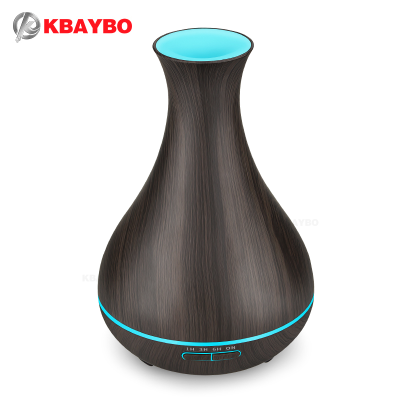 

kbaybo 400ml aroma essential oil diffuser electric wood grain ultrasonic cool mist humidifier for office home bedroom livingroom