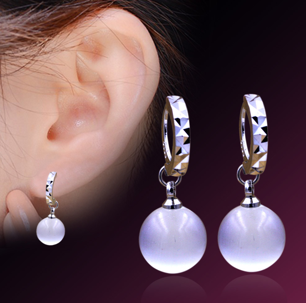 Boucles d'oreilles femme bijoux boucles d'oreilles cerceau clair pur œil de chat conception de mariage mariage vintage boucles d'oreilles femme