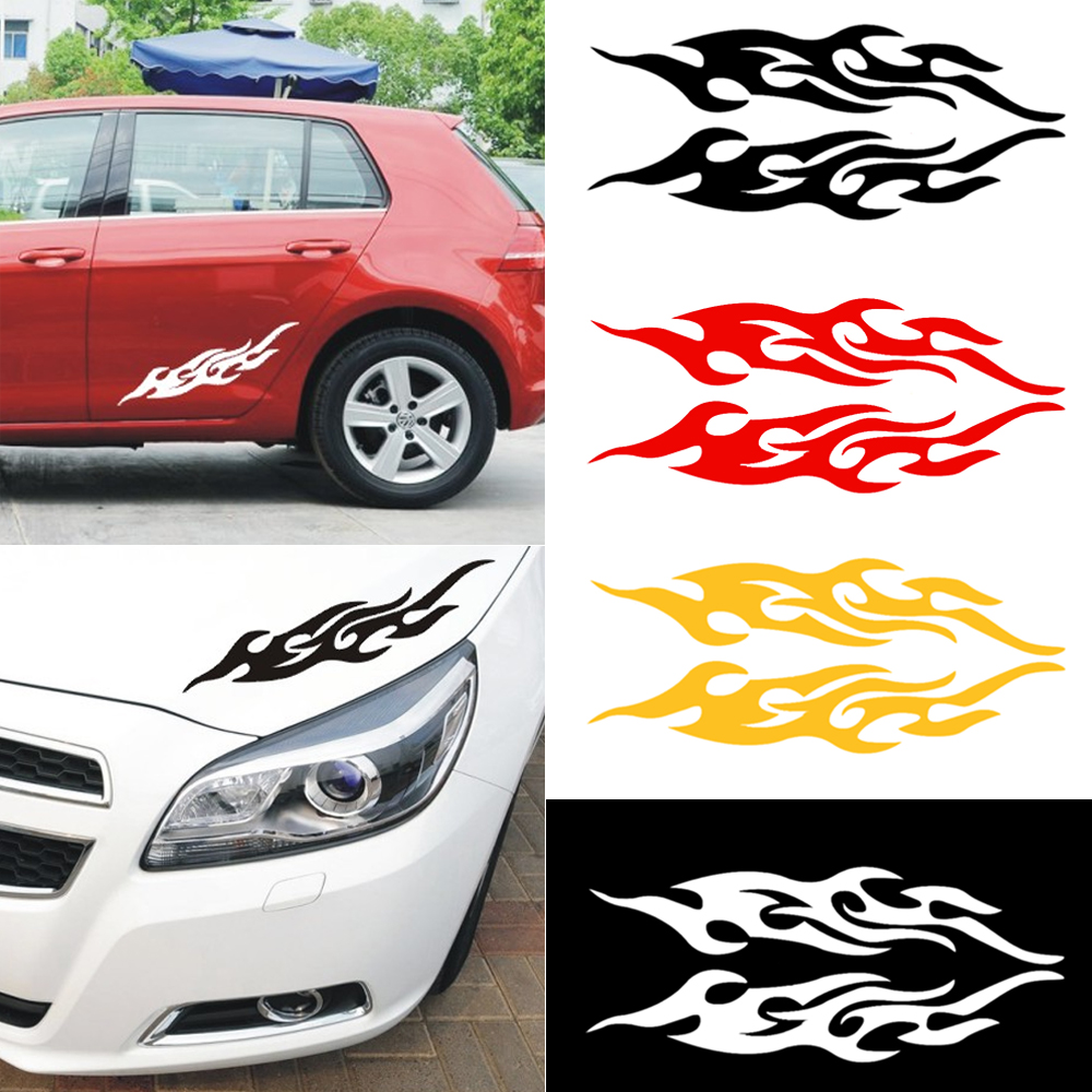 RED 1 pair Graphics Decals Stickers Flame Fire Totem Car Styling side Body Stick