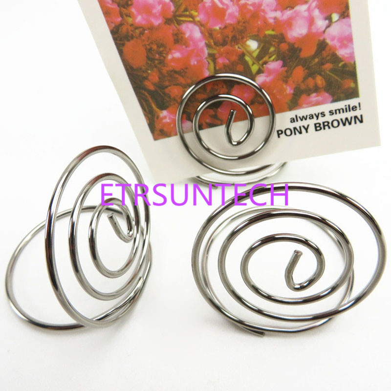 

Metal Wire Round Place Card Holder Table Number Holder Stands Photo Memo Clip Party DIY Decoration QW8089