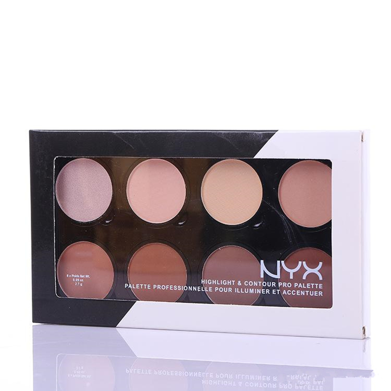 

NYX Highlight Contour Pro Palette Review Face Pressed Powder Foundation Grooming Shadow Powder Palette Makeup Cosmetic 8 Colors