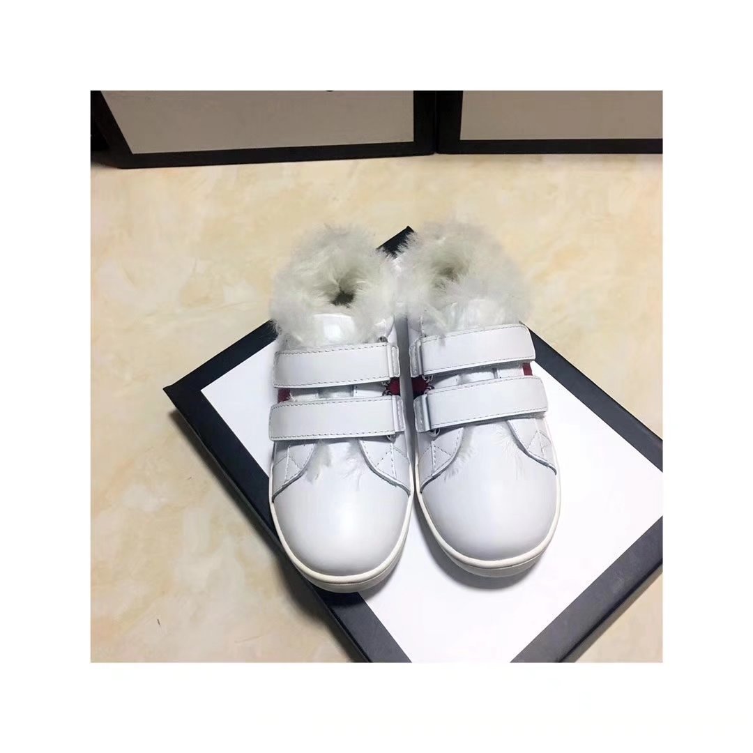 white hairy shoes