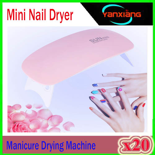 

20PCS Modelones SUNmini 6w UV LED Lamp Nail Dryer Portable USB Cable For Prime Gift Home Use Gel Nail Polish Dryer Mini USB Lamp XU-MJ-3, Pink