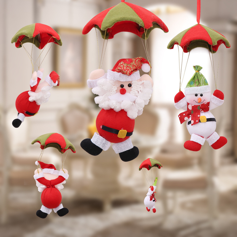 

Christmas Home Ceiling Decorations Parachute 24cm Santa Claus Snowman New Year Hanging Pendant Christmas Decoration Supplies