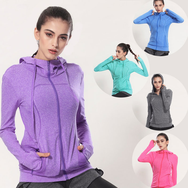 

Quick Dry Jacket Newest elastic Shirts Hoodies Women Tights Soccer Jerseys Women's Sweatshirt Fitness Running Jacket, Grey