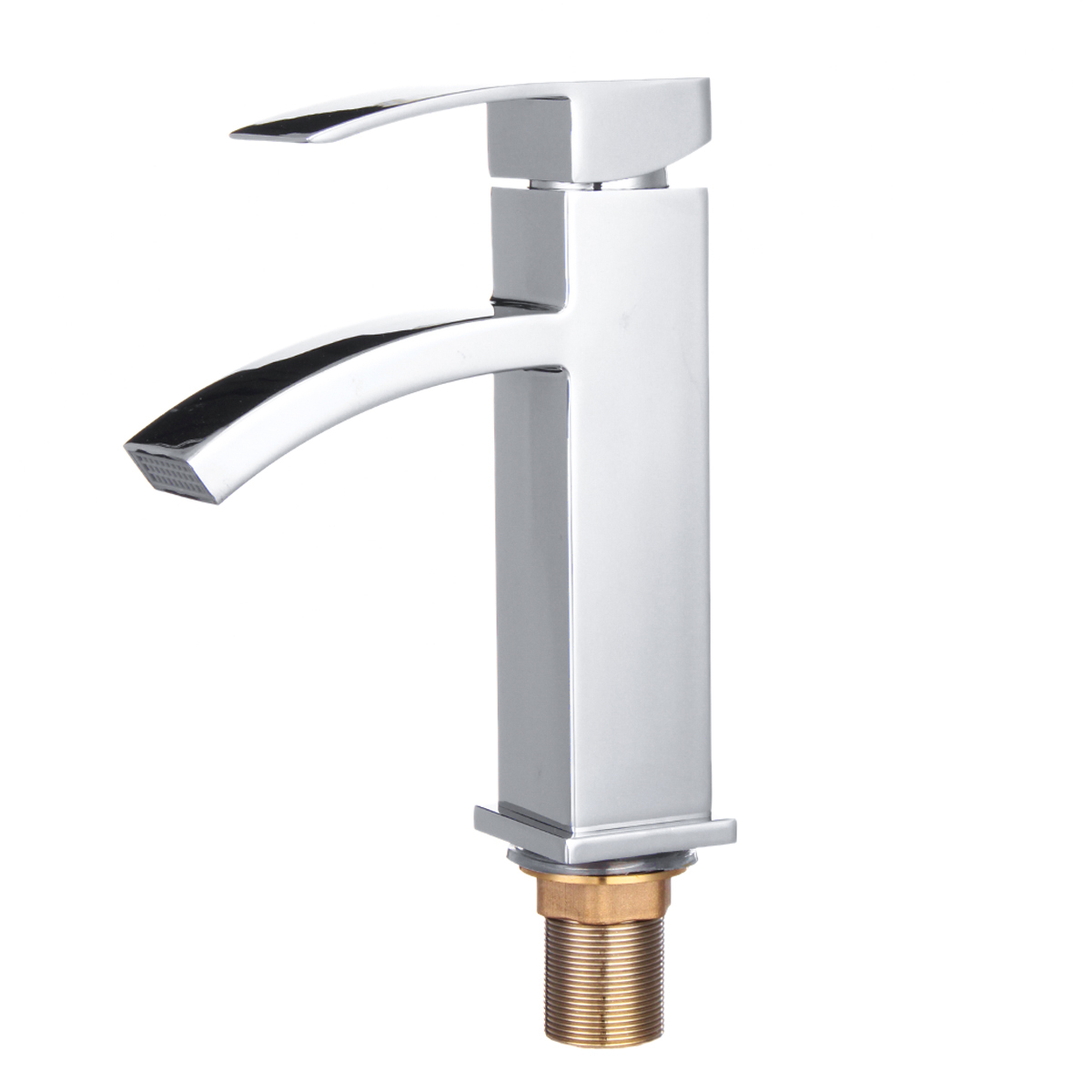 Yadianna Basin Taps Square Cloakroom Bathroom Sink Taps Mixers Chrome Brass with Vertical Washbasin Double-Type Hot and Cold Under Counter Basin-A 