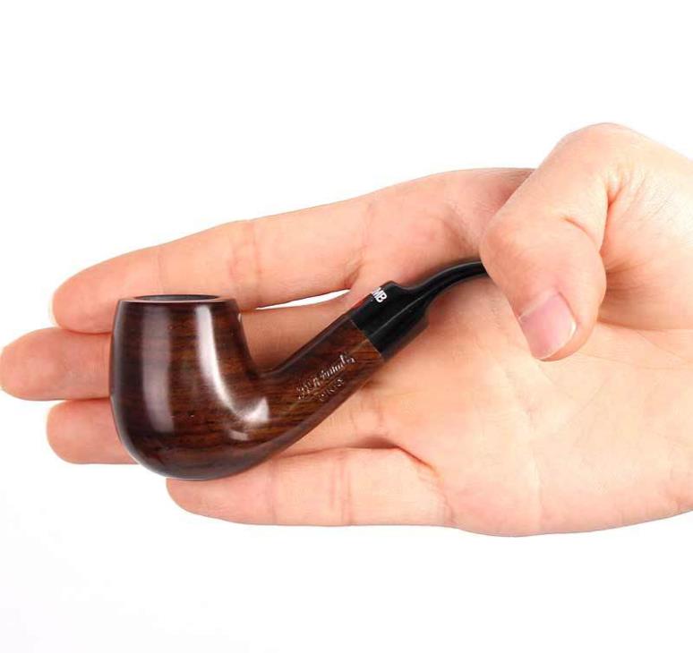 

New ebony curved filter Mini Mini pipe, ebony wood hammer, palm heart, portable man