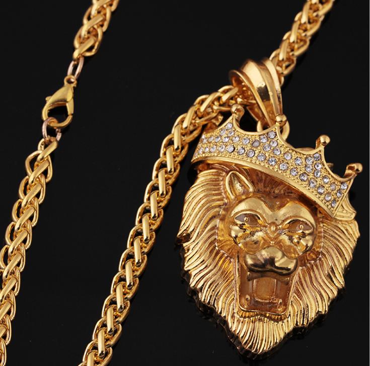 

wholesale Style luminous lion Pendant Necklace animal Necklaces Silver Plated DIY Fashion Jewelry Xmas Gift
