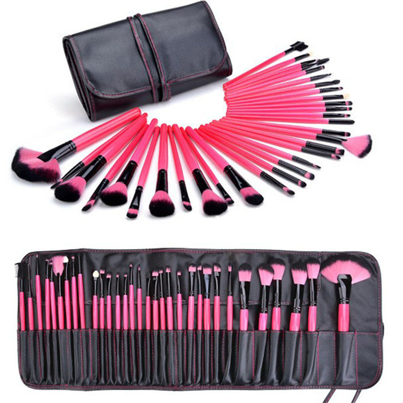 

Makeup Brush set 32 pcs Professional Full Cosmetic Foundation Eye shadow Lip Powder Make Up Brushes Tools with Cases bag