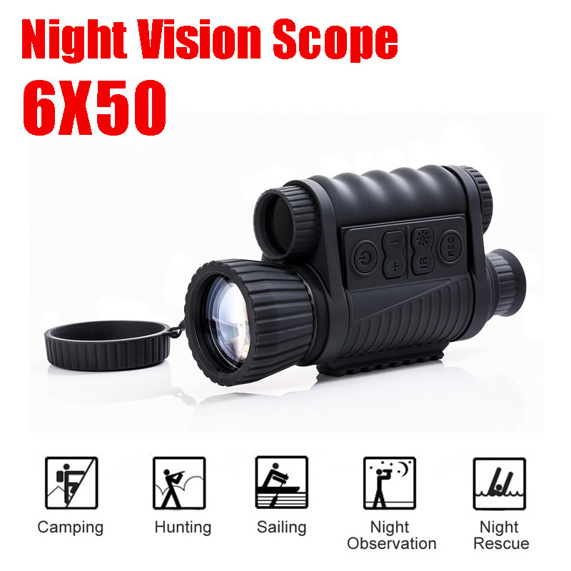 

WG650 Hunting Night Vision Optics 6X50 Digital Night Vision Rifle Scope Infrared NV Monocular 200M Range with FREE 32GB Card