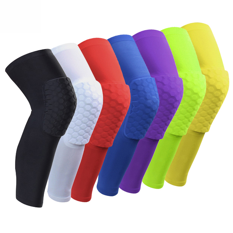 

New Honeycomb Sports Safety Tapes volleyball Basketball Kneepad Compression Socks Knee Wraps Brace Protection Knee Pad, Black a