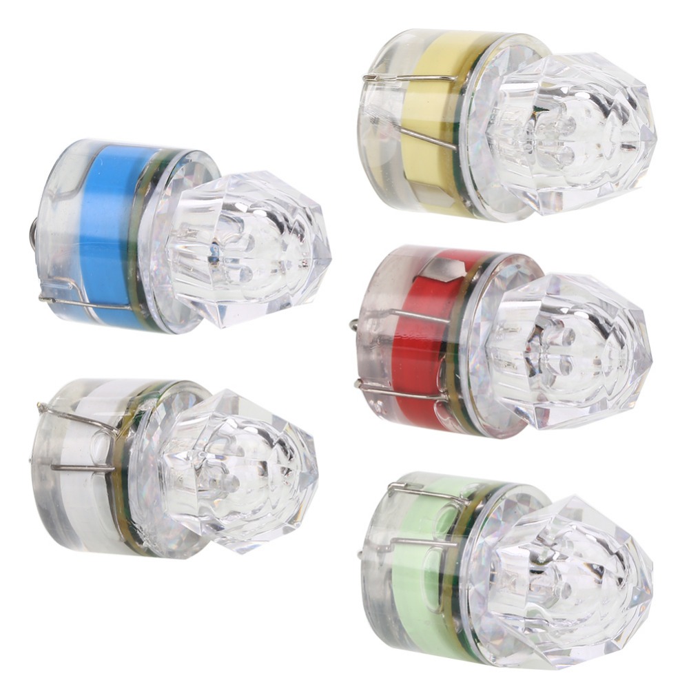

5 Color MINI LED Lure Fish Lamp Deep Drop Underwater Diamond Shape Fishing Lure Fast Poly Fishes Lights Drop Shipping