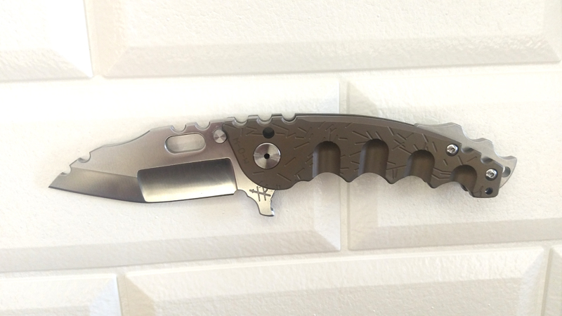 

Heeter Knifeworks Man Of War M-O-W Heavy Folding Knife S35VN Blade Brown Titanium Handle Custom Outdoor Knives Tactical Camping Hunting Tool