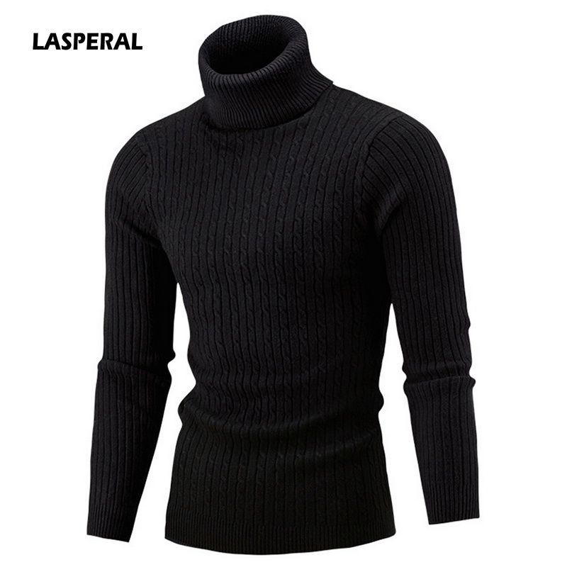 LASPERAL Fashion Sweater Pullovers Male Casual Solid Color Knitt Simple Sweaters Men Comfortable Turtleneck Men's Sweaters L18100802
