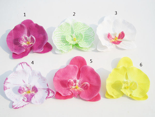

12pcs/Lot 4'' Flowers Hair Clips Butterfly Orchid Silk Flower Brooch Fabric Flower Bridal Hair Bows Wedding Children Hair Accessories