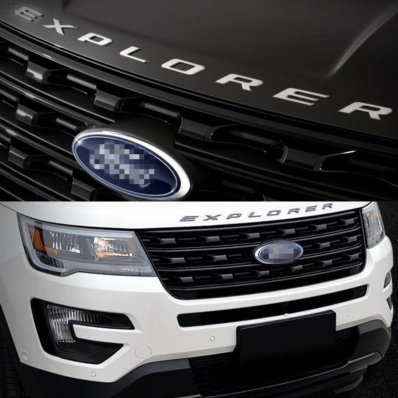 

Fit For Ford Explorer 2011-2018 Sport SILVER BLACK Hood Emblem Letters Gloss Finish
