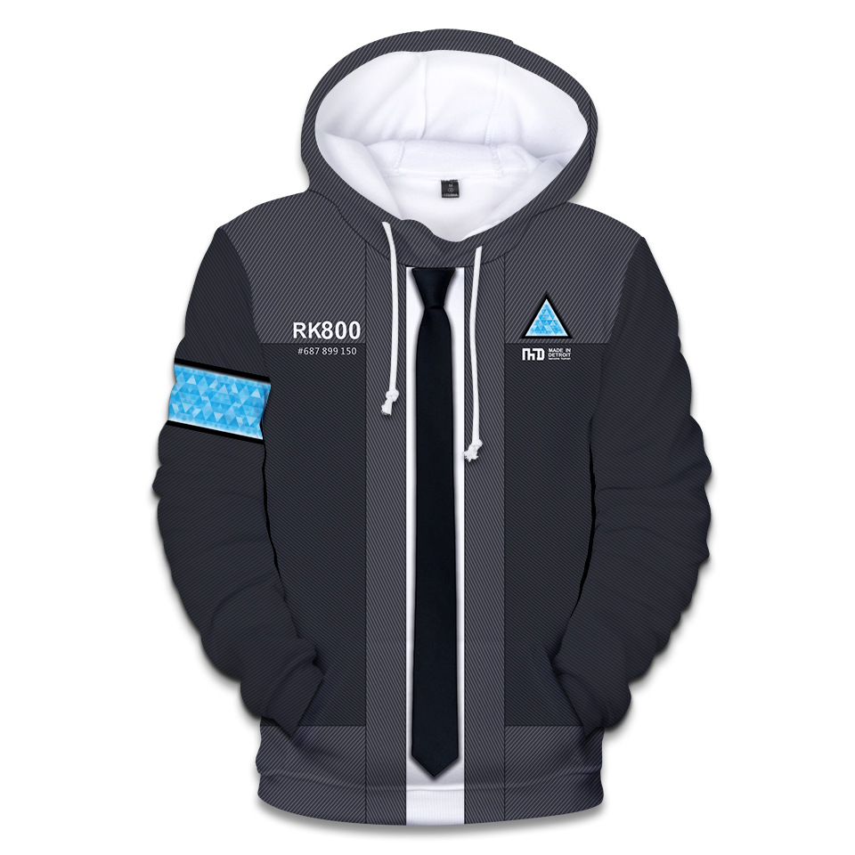 Become Human Printed Hoodies Mens Womens Casual Hooded Sweatshirts Winter Male Hip Hop Pullover