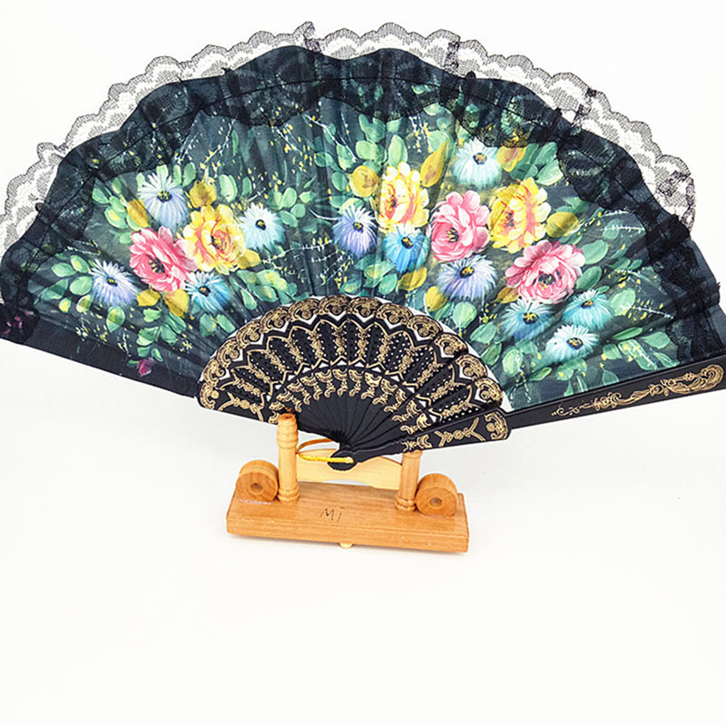 

Floral Folding Hand Fan Flowers Pattern Lace Fan For Wedding Dancing Church Party Gifts Party Favor Craft Spanish Flower Fans HH7-1777