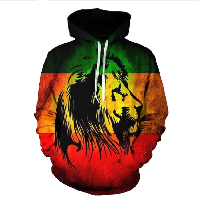 2018 Nouveau Mode Couples Hommes Femmes Unisexe HD Lion Drôle 3D Imprimer Hoodies Pull Sweat Veste Pull Tops CLM011