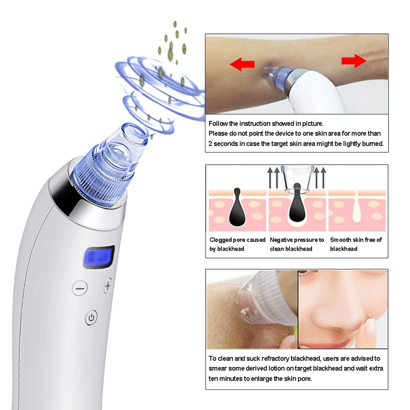 Benizim Vacuum Blackhead Remover Facial Pore Cleaner Comedo Blackhead Vacuum Suction Machine Microdermoabrasion Peel Skin