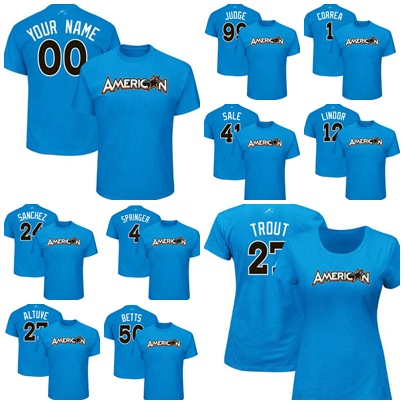 

American League 2017 All-Star Game Male Female kids Carlos Correa Chris Sale Aaron Judge 12 player name Gary Sanchez ose Altuve T-shirts, Custom any name any number
