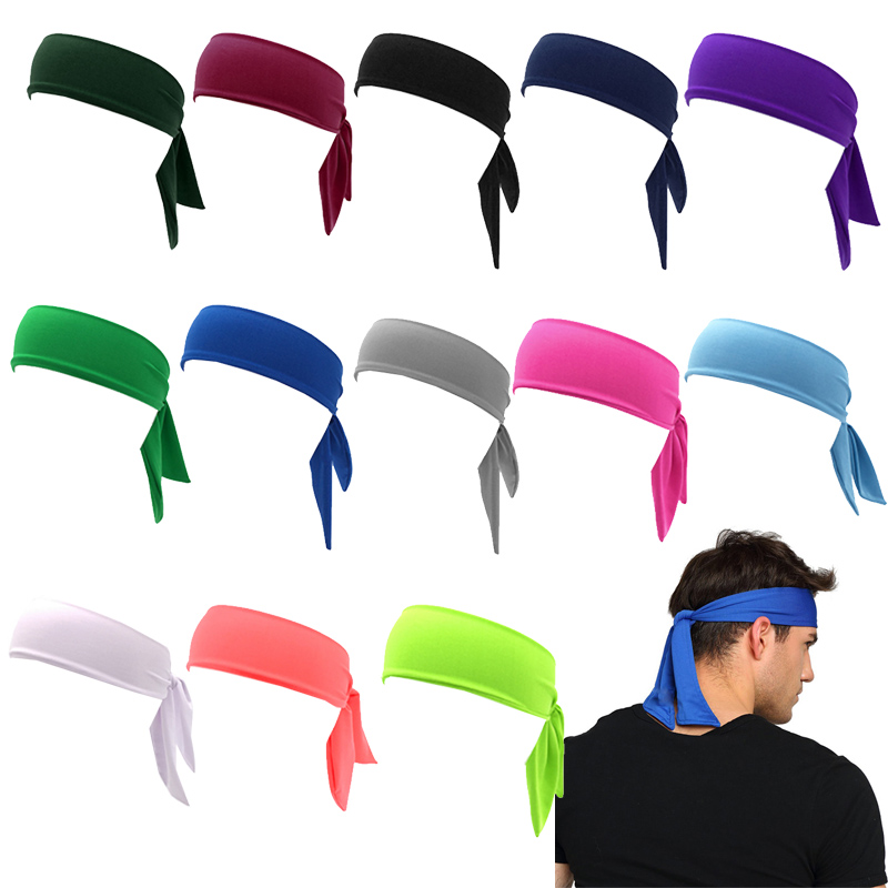 

TIE BACK HEADBANDS Sweatband Moisure Wicking Head Sweat Band Headband
