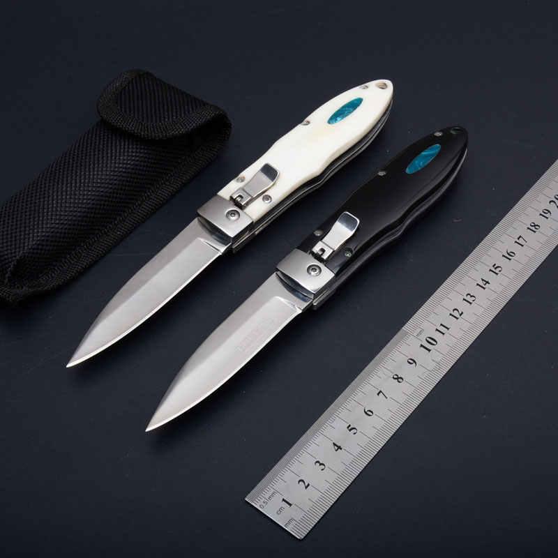 

Horizontal Automatic Tactical Folding Knife G10 Handle 440C Blade 57HRC Outdoor Camping Survival BK Pocket EDC Tools Xmas Gift for Man