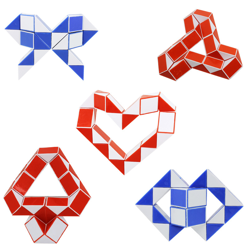 Mini Magic Cube Kids Creative Puzzle Snake Shape Game 3D Twist Puzzle Toy 4 colors Random Intelligence Toys-image-427396058