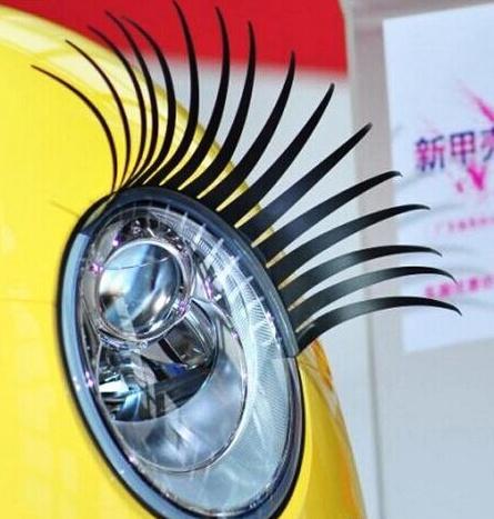 

2 X Auto 3D Eyelash 3D Automotive eyelashes car eye lashes 3D car logo sticker 2pcs = 1 pair, Black
