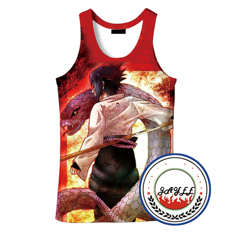 

3D Tank Tops Naruto Vest Harajuku Sleeveless 3d T shirt Printing Unisex Vests Men Women Summer Tops Vest Streetwear 12 Styles, Nv-072