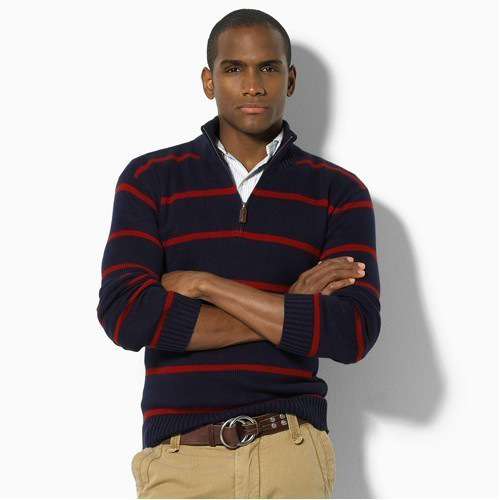 Hee Grand Hommes Pull occasionnel 2018 Nouvelle Arrivée Stand Collier Striché Thin Wool Automne Pulls d'hiver Plus Taille M-3XL MZM504