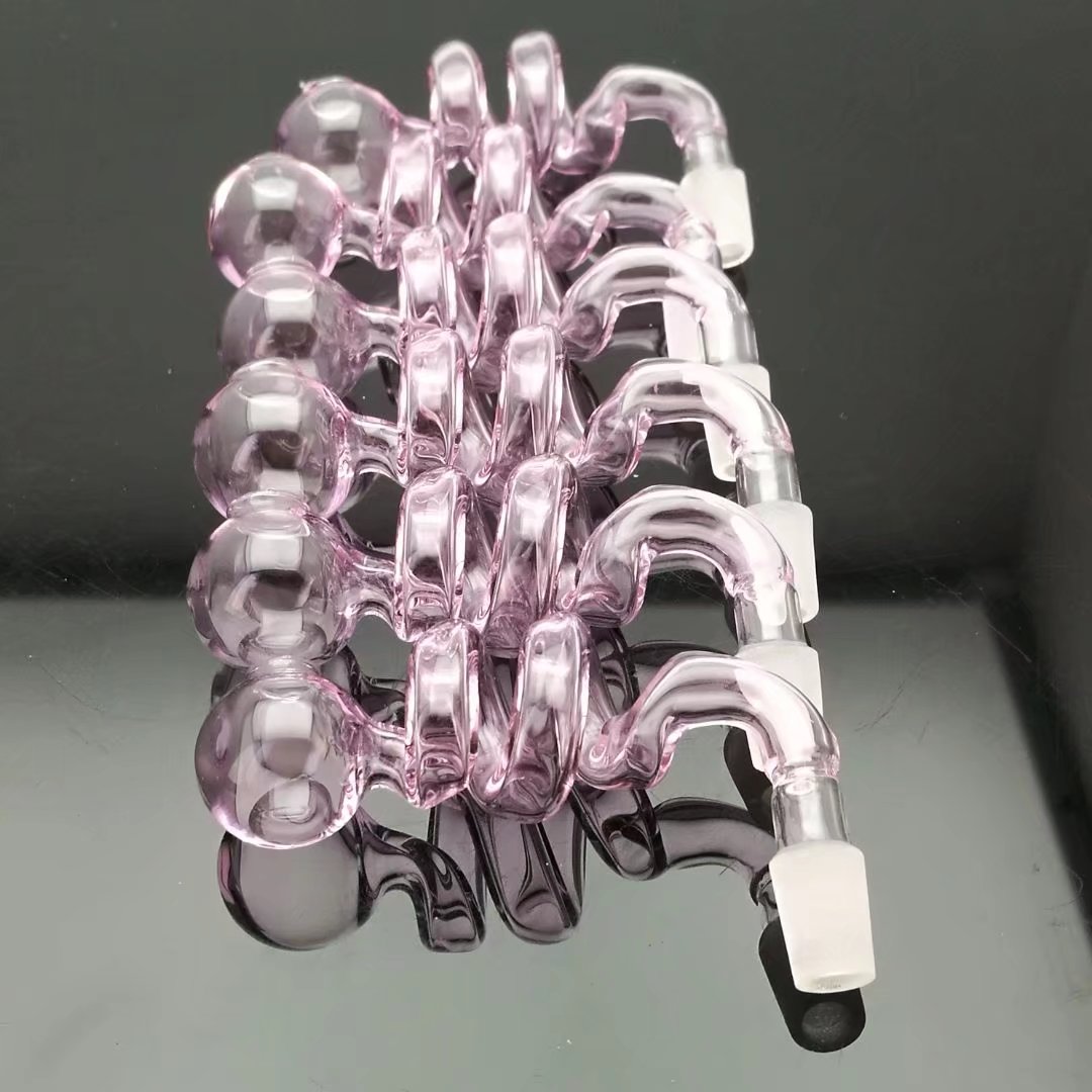 

Pink Double Spiral pot Wholesale Glass bongs Oil Burner Glass Water Pipes Oil Rigs Smoking Free