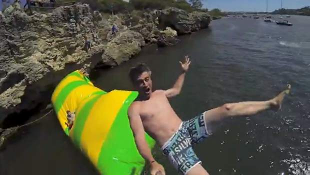 

9m*3m inflatable blob jumping water air bag water catapult blob inflatable water jumping pillow