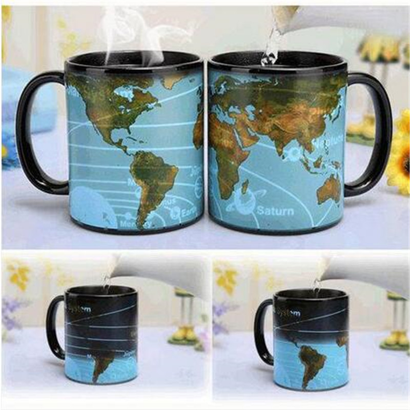 

2020 Magic Solar System Earth Ceramic Color Changing Coffee Mug Tea Cup Household items kitchen bar tableware drinking utensils mugs, Multi-color