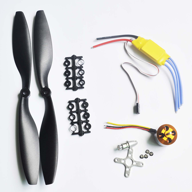 

1pcs A2212 1000KV Brushless Outrunner Motor + 1pcs 30A ESC+1 pairs 1045 black Propeller for RC Aircraft Quad Multicopter DIY