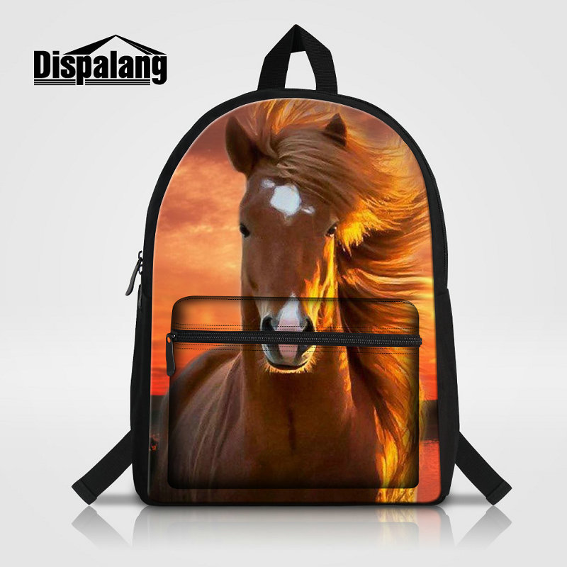 

Horse Printed School Bag For Middle School Students Animal Bookbags For Teenagers Portable Laptop Bags High Quality Canvas Backpack Bagpacks, As the picture show