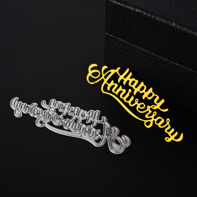 Cutting dies alphabet Happy Anniversary for Cards Stencil Scrapbooking and Paper Crafts handmade Embossing folder DIY paper craft Machines-image-413937235