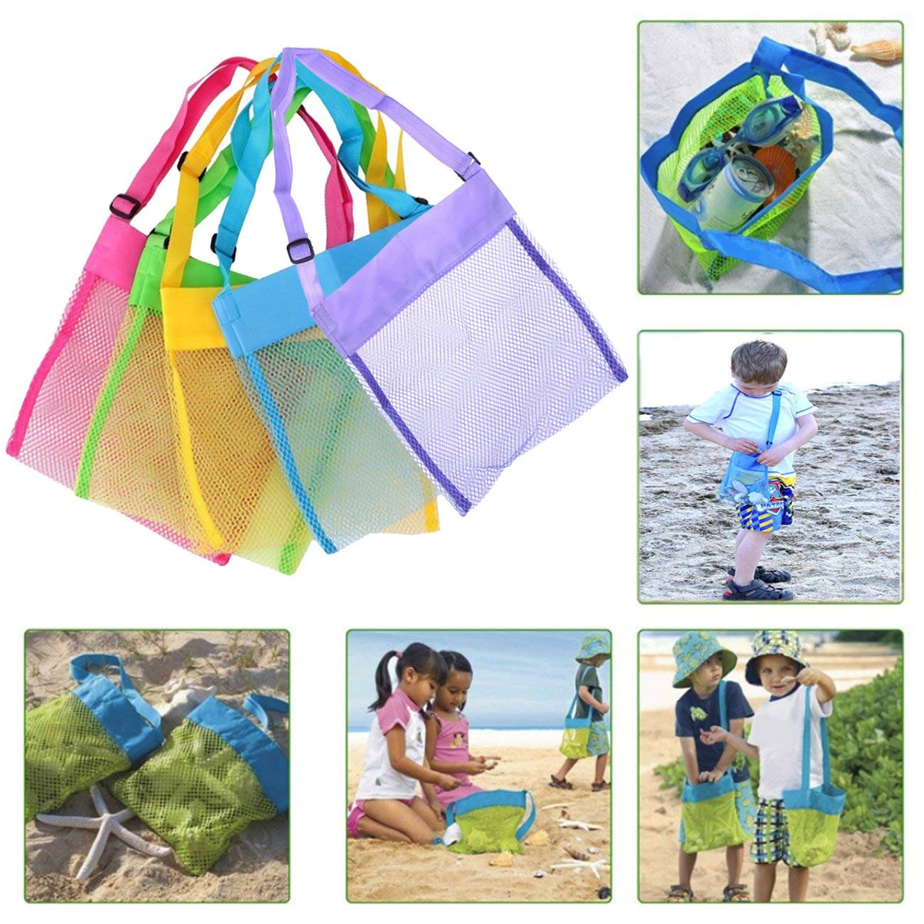 

Kids Beach Toys Receive Bag Mesh Sandboxes Away All Sand Child Sandpit Storage Shell Net Sand Away Beach Mesh Pouch