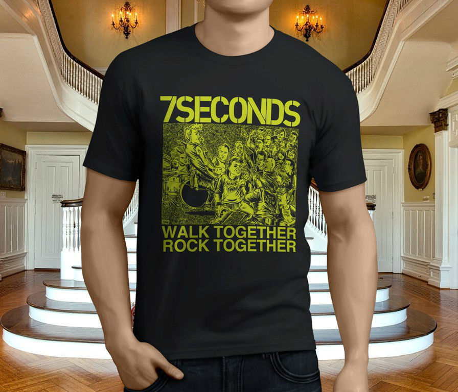 Funny Clothing Casual T Shirts 7 Seconds Walk Together Rock Together Short Sleeve Men Crew Neck Best Friend Shirts T Shirt Design Online Vintage Tees