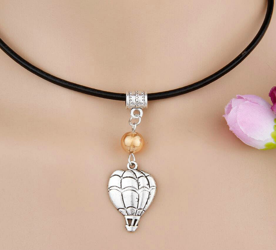 15 un - Hot Air Balloon Charms DE PLATA Hot Air Balloon Colgantes 17x30mm
