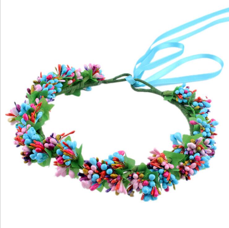 

Handmade Rattan Flower Crown Headband for Women Headwear Floral Garlands Wreath Photography Props Hair Ornament Mom and Daught headband, As show